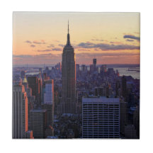 NYC Skyline just before sunset Ceramic Tile