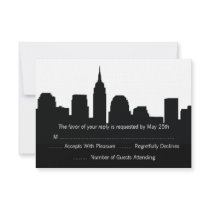 NYC Skyline Wedding RSVP Cards Personalized Invitation