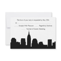 NYC Skyline Wedding RSVP Cards Invitation