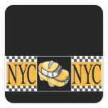 NYC Taxi Cab Square Sticker