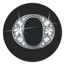 "O" Diamond Bling Sticker
