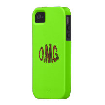 O.M.G. Fluoro Lime-Green iPhone Case Vibe iPhone 4 Cases
