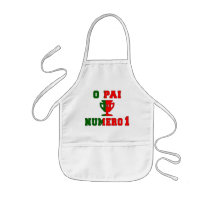 O Pai Número 1 - Number 1 Dad in Portuguese Apron