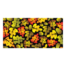 oak leaves photo card