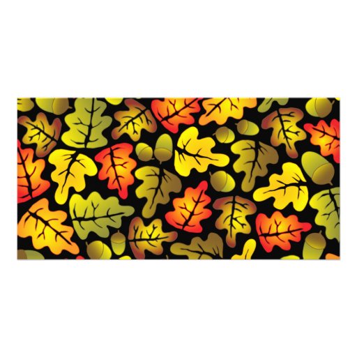 oak leaves photo card