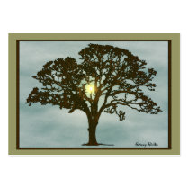 Oak Tree at Sunset Art Card Business Card Templates