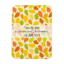 Oak tree Autumn leaves "Save the date" Magnet