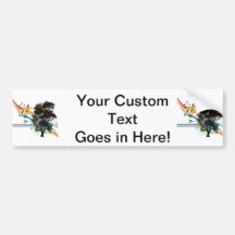 Oak tree birds rainbow swirls bumper stickers