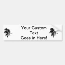Oak tree black left side shadow bumper sticker