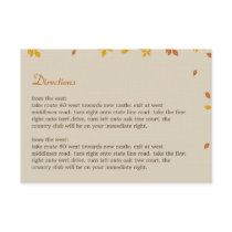 Oak Tree Directions Card Announcement