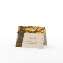 Oak Tree Fall Wedding Thank You Note Cards