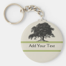Oak Tree Plantation in Green Key Chains
