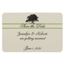 Oak Tree Plantation in Green Save the Date Magnet