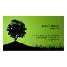 Oak Tree Silhouette business card