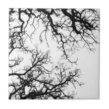 oak tree silhouette tiles