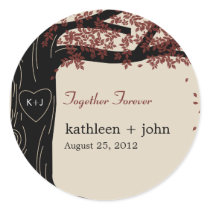 Oak Tree Wedding Favour Sticker