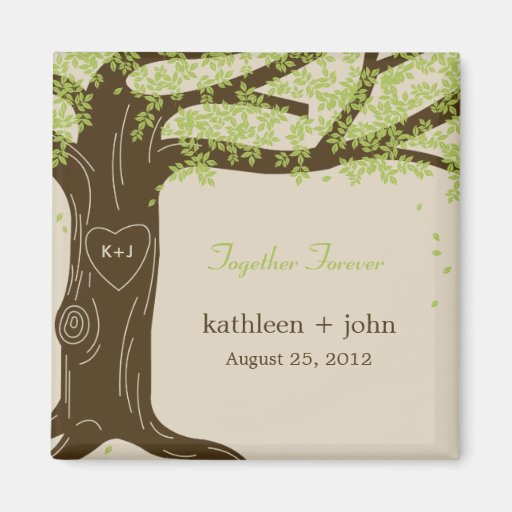 Oak Tree Wedding Magnet