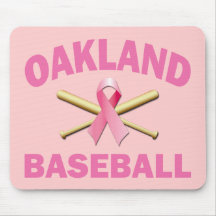 OAKLAND BASEBALL PINK RIBBON MOUSEPADS