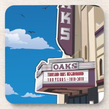Oaks Theatre on Solano Avenue in Berkeley, CA Beverage Coasters