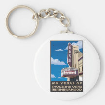 Oaks Theatre on Solano Avenue in Berkeley, CA Keychains