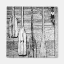 Oars are hung on wooden shed in Big Cypress, 2 Fridge Magnets