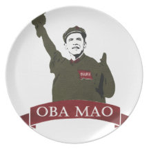OBA MAO Obama + Statue of Liberty Parody Plate
