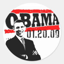 Obama 01.20.09 round sticker
