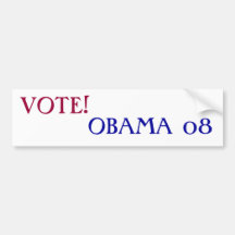 OBAMA 08, VOTE! BUMPER STICKERS