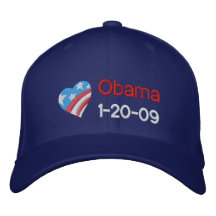 Obama, 1-20-09 embroidered baseball cap