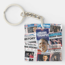 Obama 2008/2012 journal Keychain de victoire Porte-clés