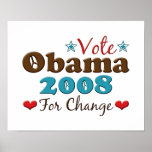 Obama 2008 For Change Poster