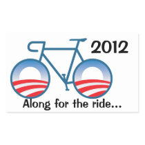 Obama 2012 Bike - Along for the ride... Rectangular Sticker