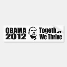 OBAMA 2012 bumpersticker Bumper Stickers