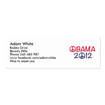Obama 2012 business card templates
