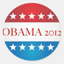 OBAMA 2012 BUTTON ROUND STICKERS