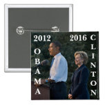 Obama 2012 & Clinton 2016 Pinback Buttons