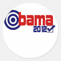 Obama 2012 Election Round Sticker