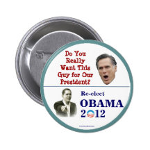OBAMA 2012 Humourous Mitt Romney political pin