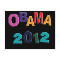 Obama 2012 Refrigerator Alphabet Magnet Post Card