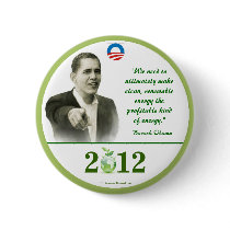 OBAMA 2012 RENEWABLE ENERGY political pinback butt