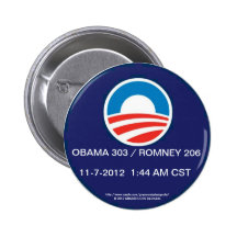 OBAMA 303 / ROMNEY 206 AT 1:44 AM CST, 11-7-2012 BUTTONS