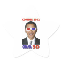 Obama 3D Star Stickers