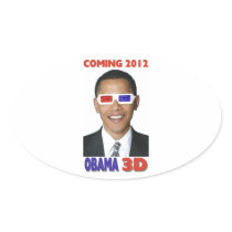 Obama 3D Oval Stickers