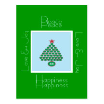 Obama 44 Peace & Love Christmas Postcard