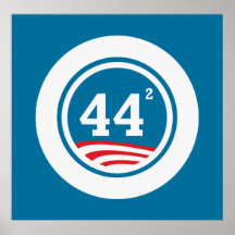 Obama - 44 Squared Print