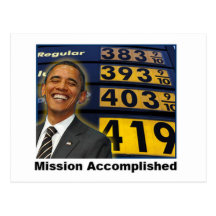 Obama a causé des prix du gaz élevés carte postale