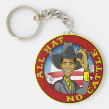 Obama All Hat No Cattle Keychain