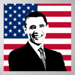 Obama and The American Flag posters