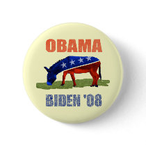 Obama Biden '08 Democratic Button Pin