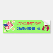 OBAMA/BIDEN  '08, IT'S ALL ABOUT YOU!! BUMPER STICKERS